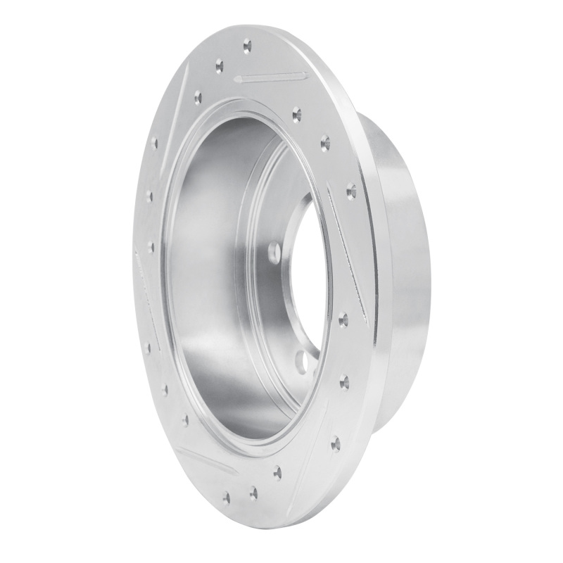 Chrysler Sebring Brake Rotor (1) - Rear Right - R1 Concepts - Drilled & Slotted - Silver - `94-`07